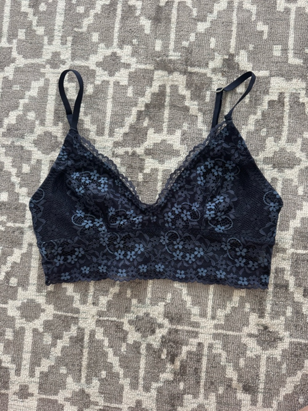 Gilly Hicks Navy Floral Lace Bralette